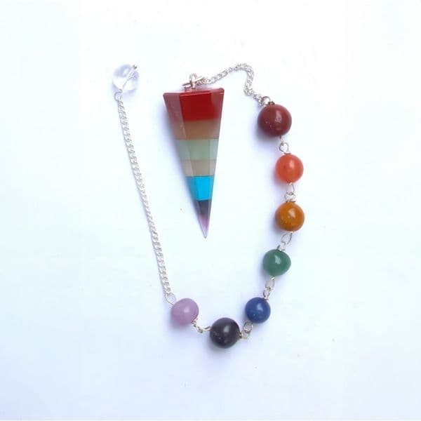 Seven chakra pyramidal pendulum